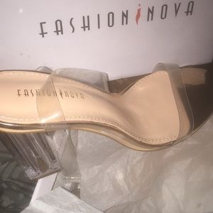 Fashion Nova Rise gold glass slippers 👠🔥🔥